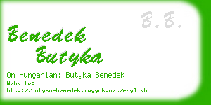 benedek butyka business card